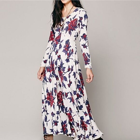 Free People First kiss Maxi Floral Dress S - Picture 1 of 16